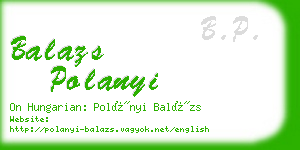 balazs polanyi business card